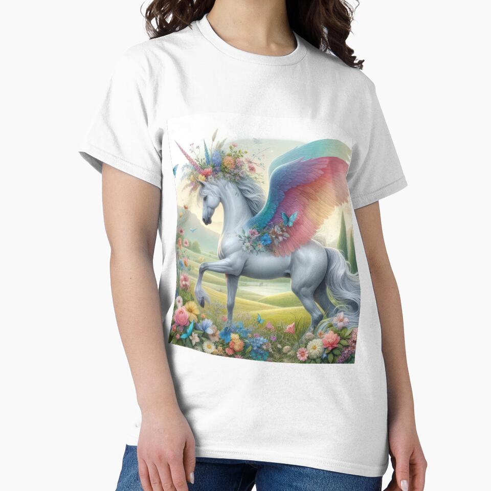 Pegasus with flowers fantasy easter landscape by Expressions-Sel