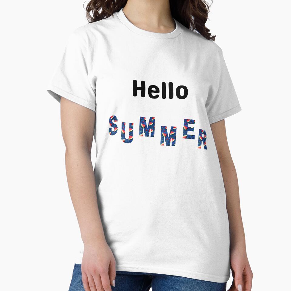 Hello Summer - Funny and cute T-Shirts Quotes by Designspot2020
