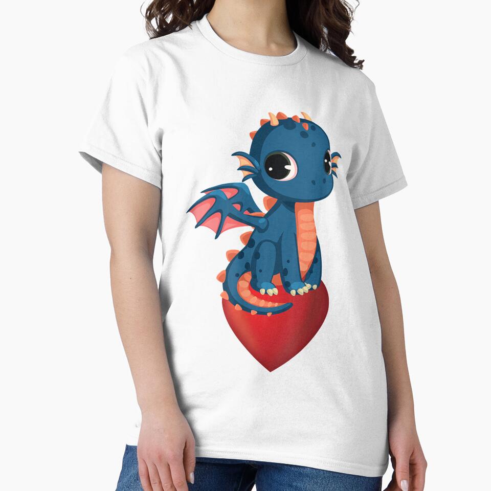 Dragon Heart Cute Cartoon Art Gift by Faulkshop2