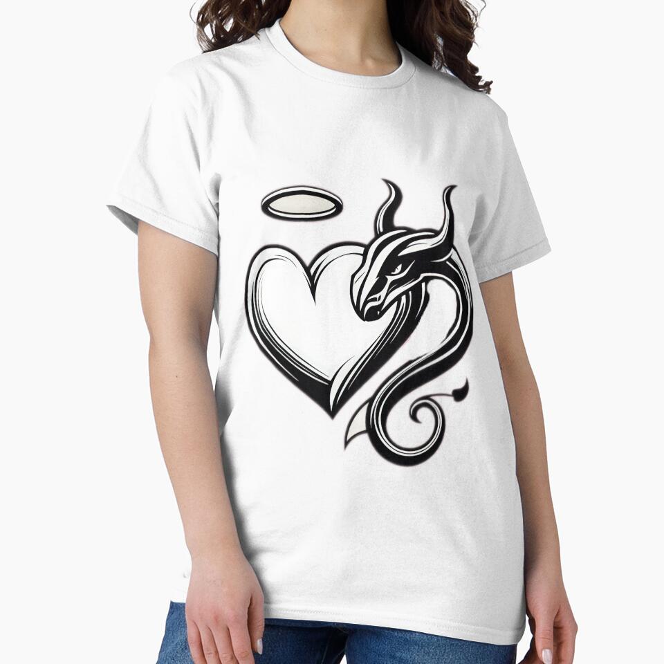 Valentines Day angel and snake demon couple heart,Valentine couple,valentine heart,valentine art,valentine design by Expressions-Sel