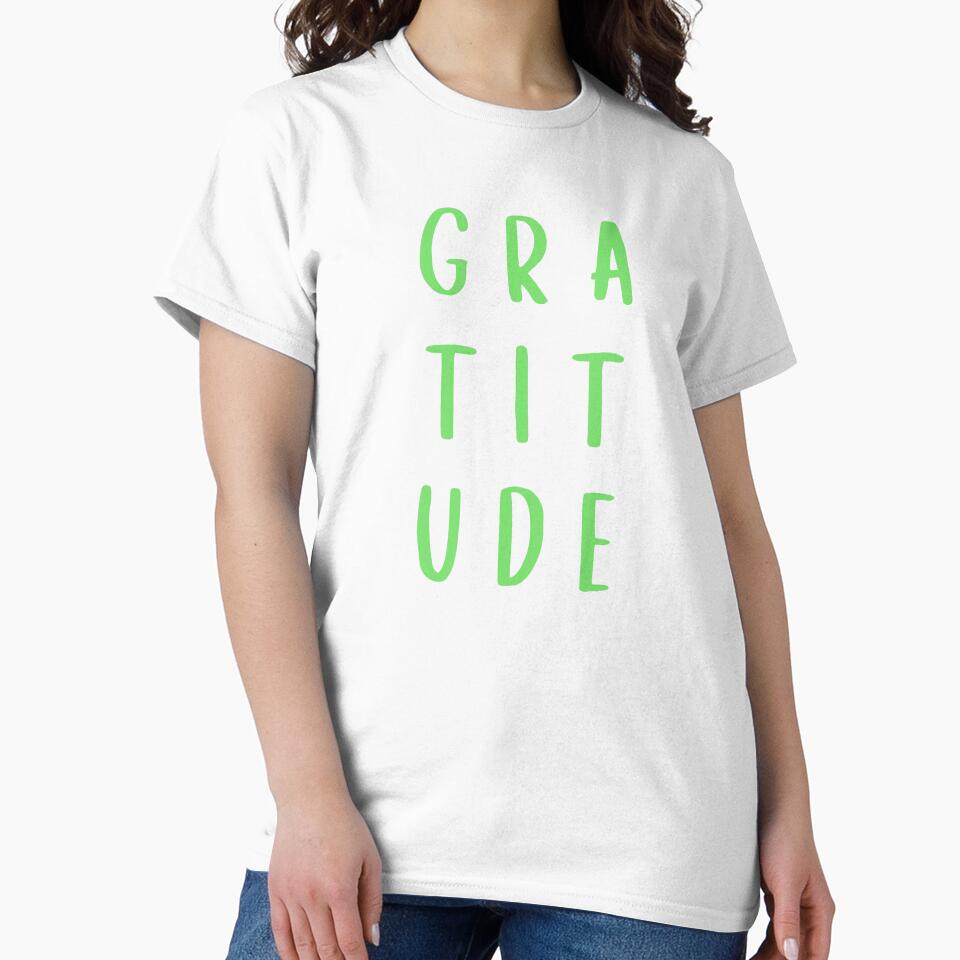 Gratitude All Over Text Green by NinniSilver