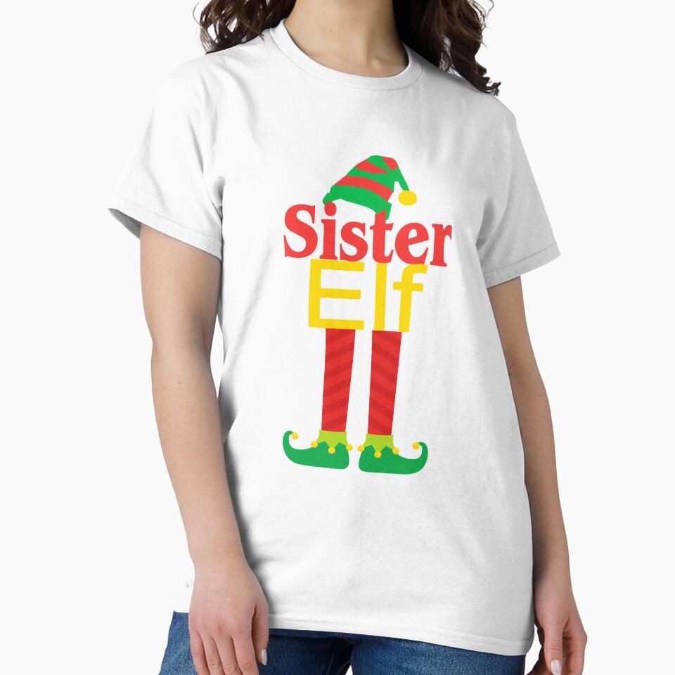Sister Elf Matching Christmas Family With Hat & Feet Holiday Gift by Sapphire Star