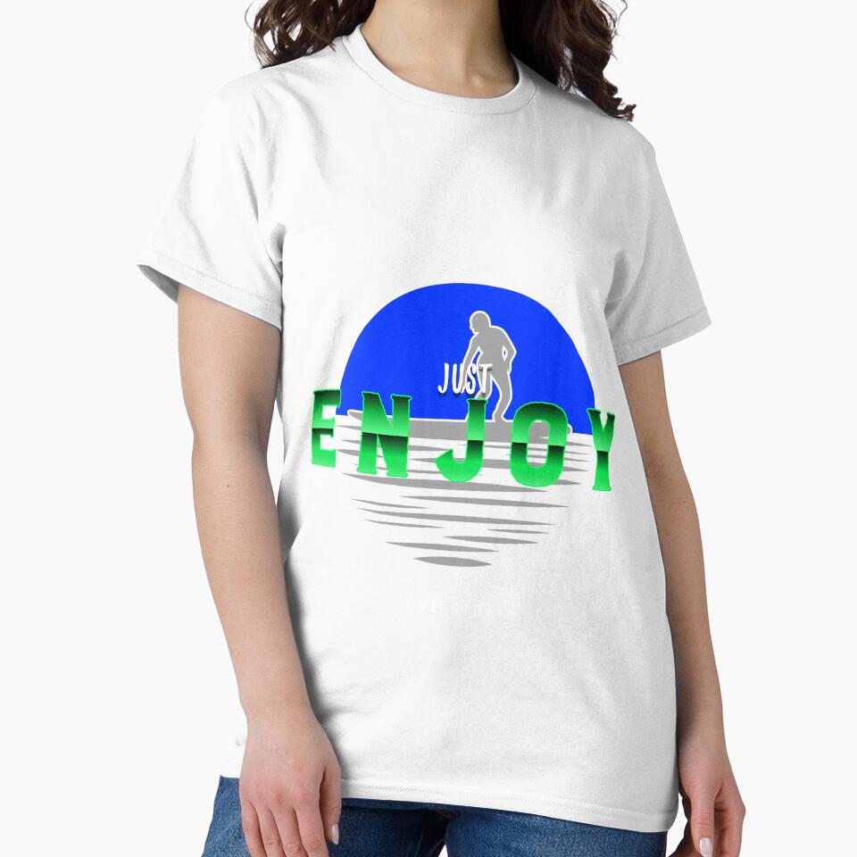 Just Enjoy The Ride. Inspirational Quote Surfer T-Shirt by SuccessfulVibes