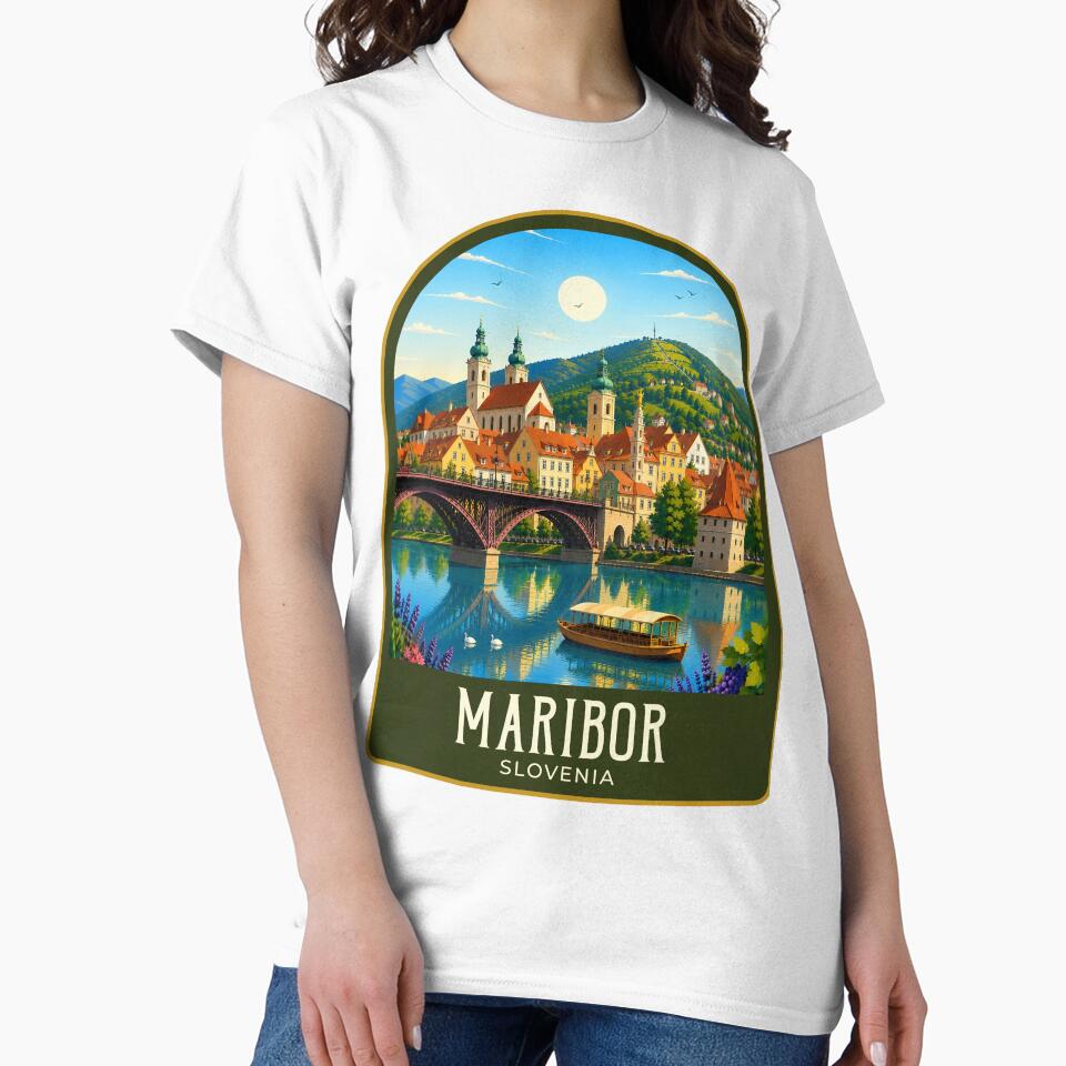 Maribor Vintage Travel Illustration by HomeLivingCo