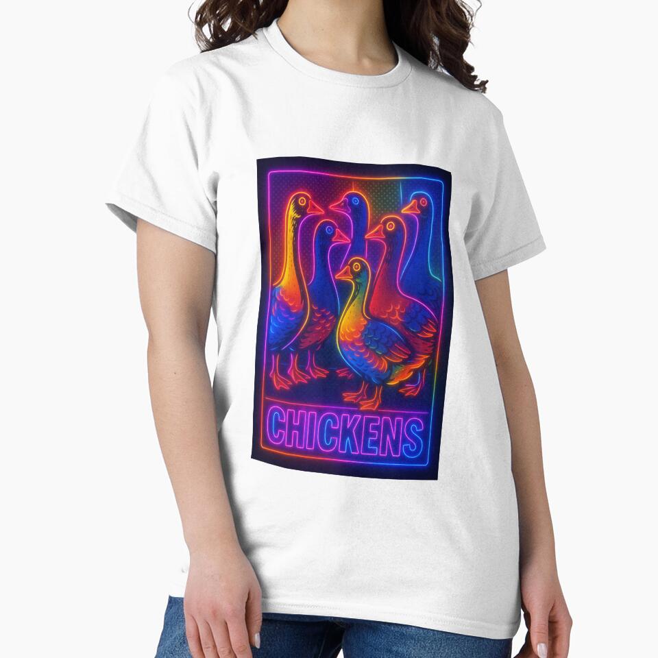 Chickens Neon by Pop Goes The Word