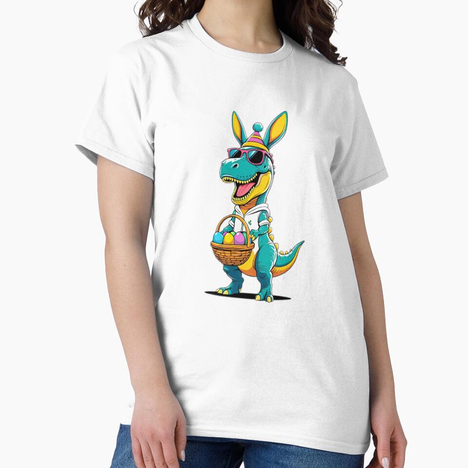 funny easter dinosaur with sunglasses with colorful eggs ,Happy Easter,Easter Humor,Easter Day,funny easter design by Expressions-Sel