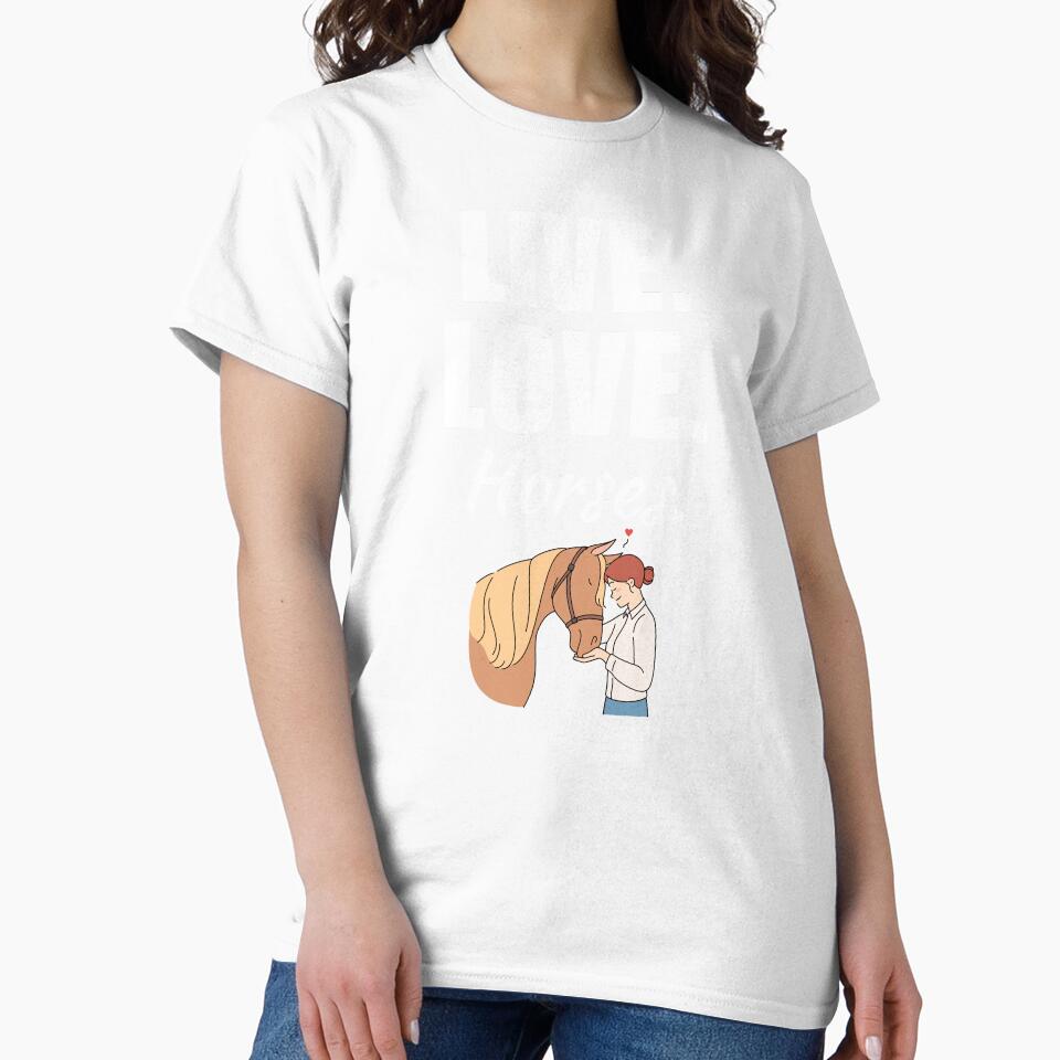 Live, love, horses. Horse owner or breeder saying or quote for crazy horse lady or farmer by NBSStore