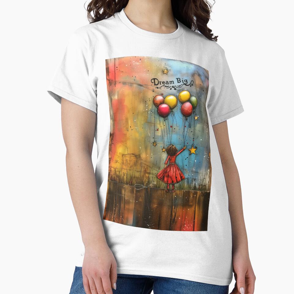 Dream Big - Inspirational Balloon and Stars Art Print by Mephisto696