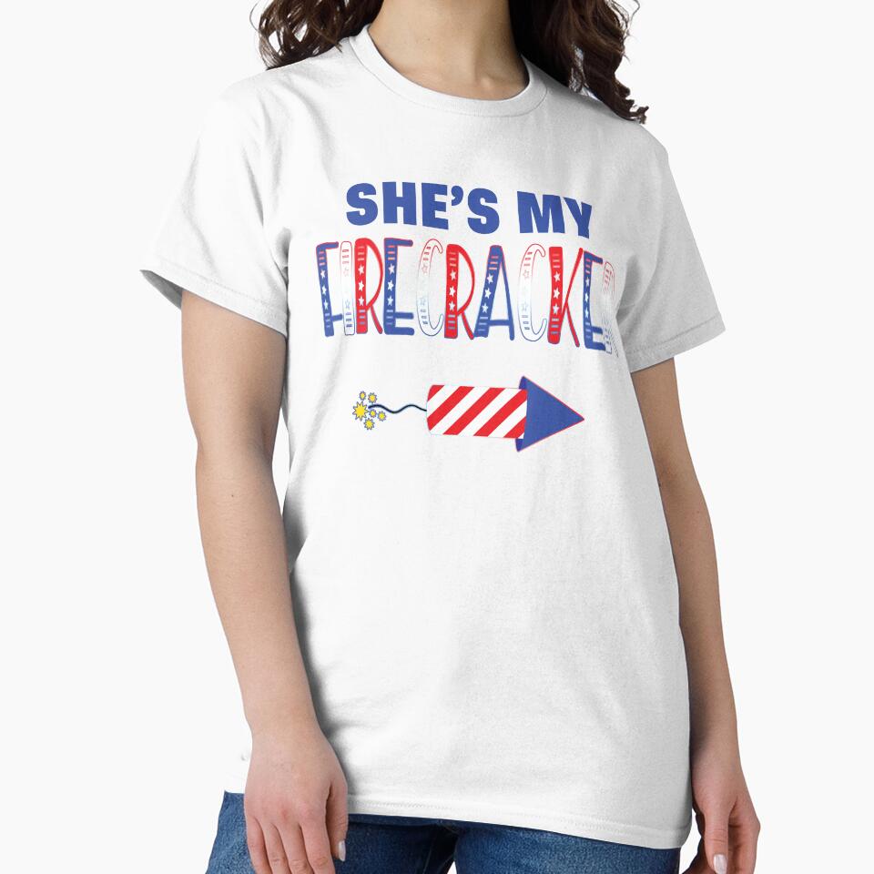 She's my Firecracker 4th of July Couple Matching by Nzgiftsandmore