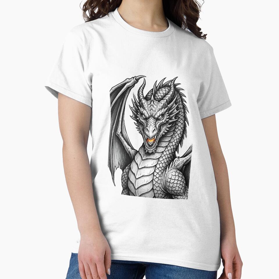 Inferno Fang Dragon – Fierce Fantasy Dragon Illustration by DragonSerpent Ink