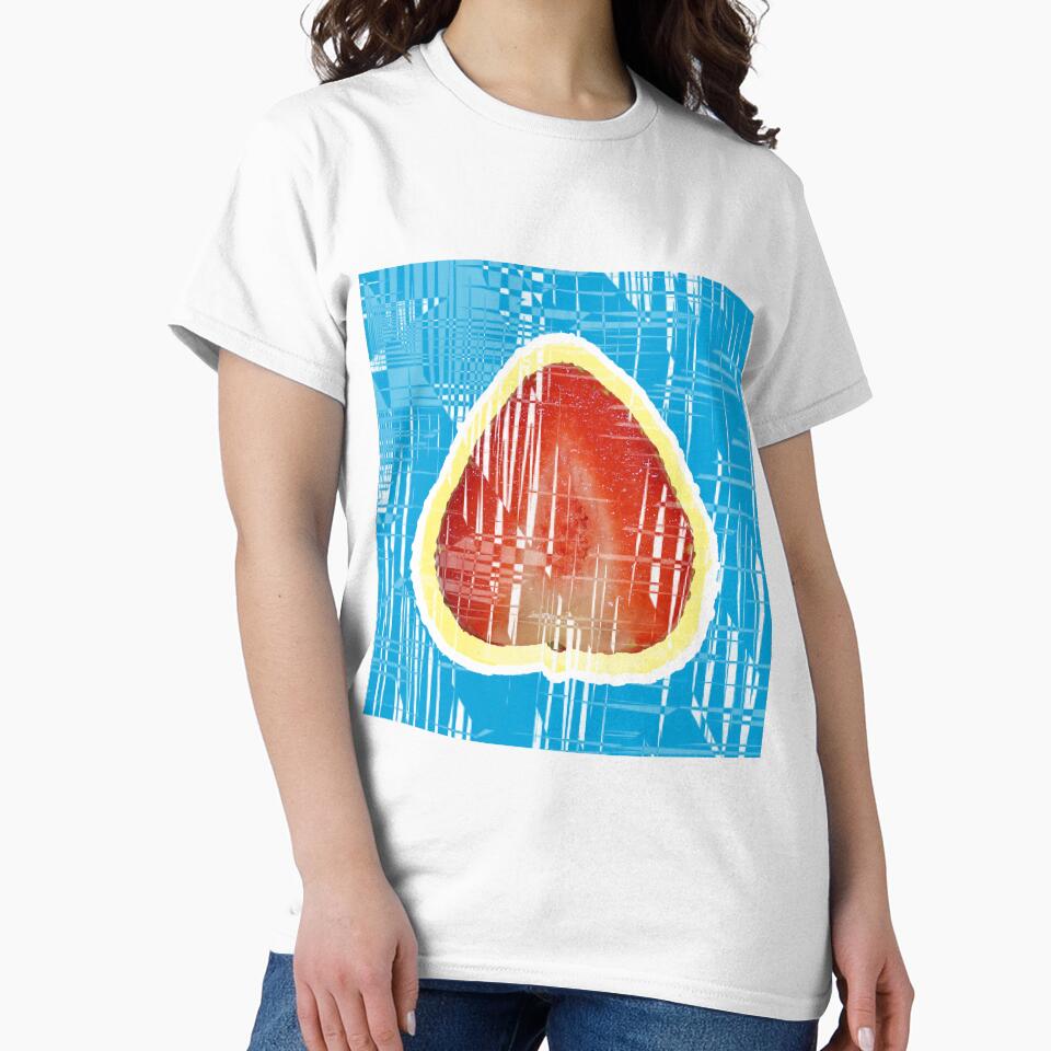 Strawberry, trending, design, millennial, fruit, red, blue by Happyoninside