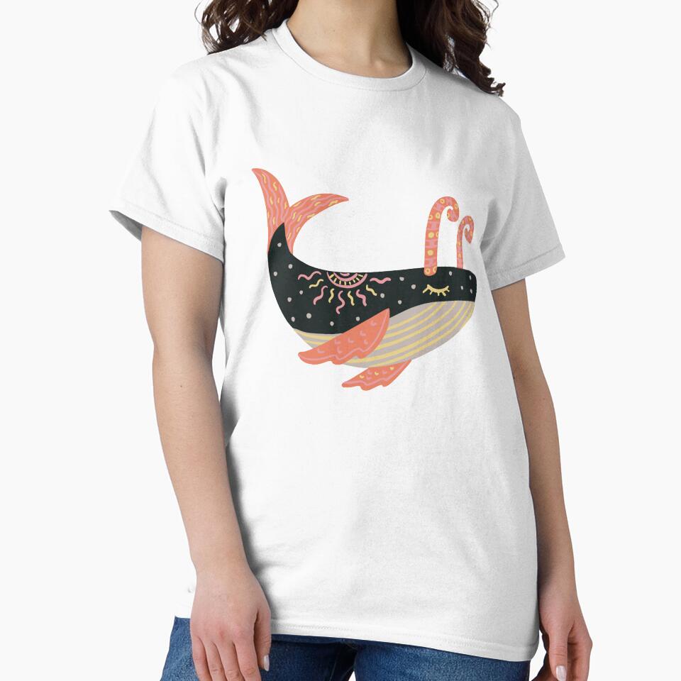 cute sassy black and pink pattern whale by The Red Shop