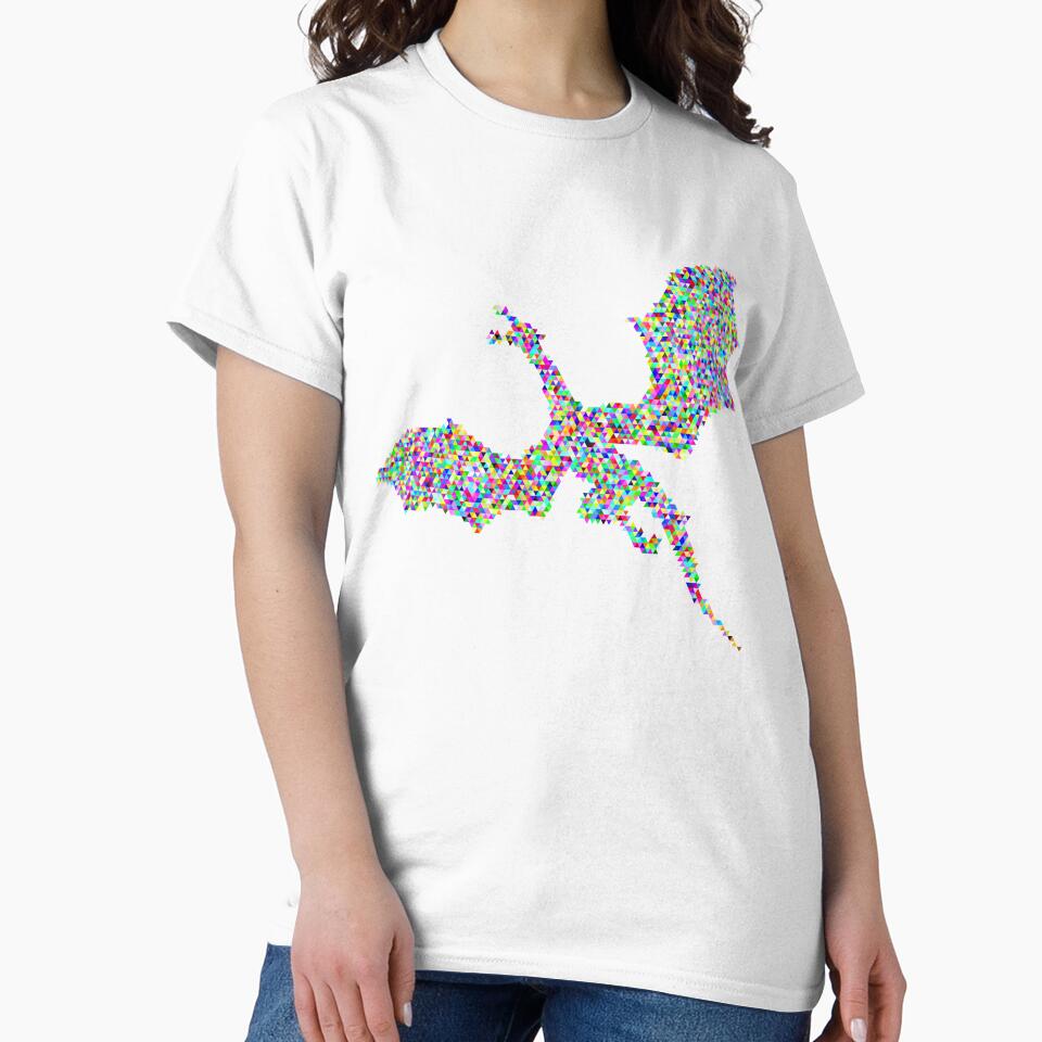 Dragon Pixelated triangles flying dragon by Handstand365