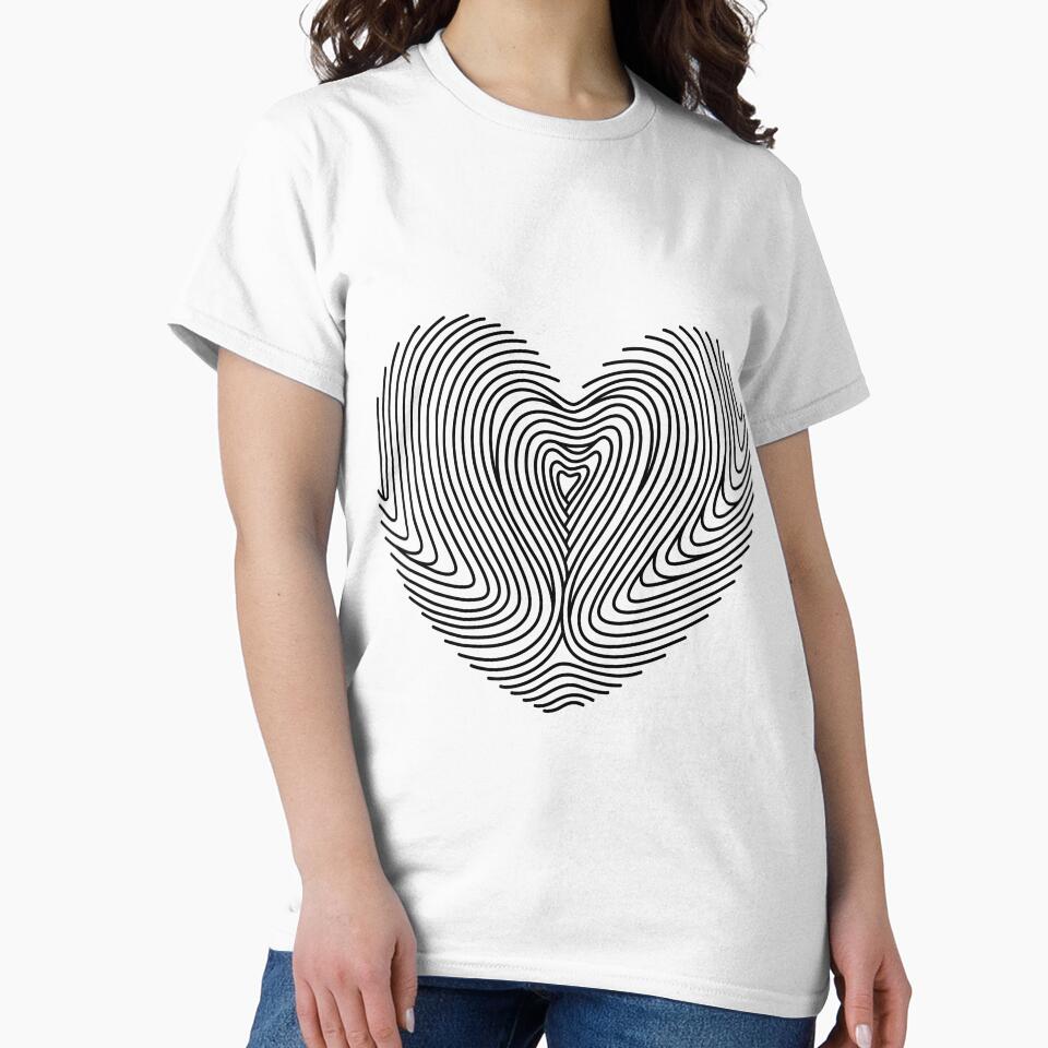Finger printing heart black colour by sheelashop