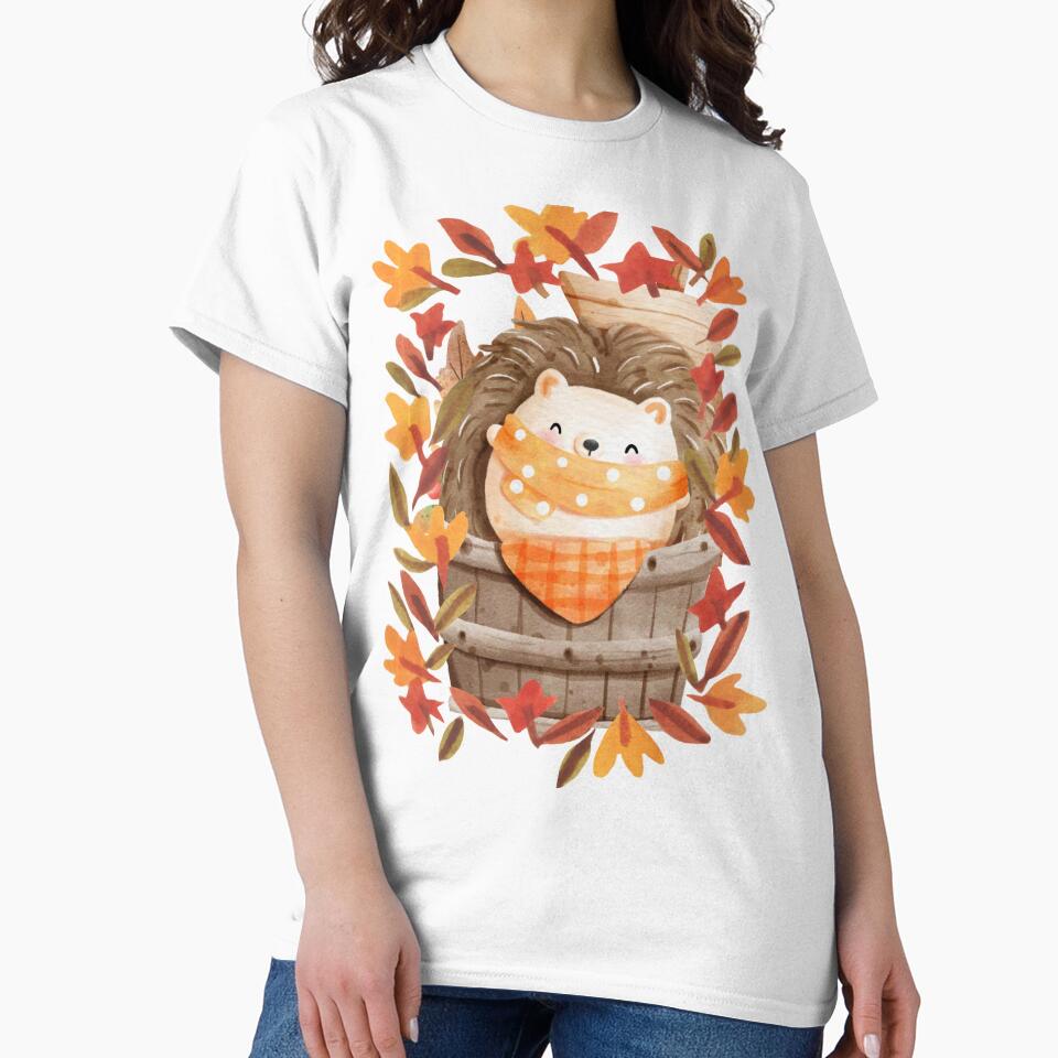 Cute Baby Hedgehog Autumn Leaves Barrel Fall Sticker by Gear Camel