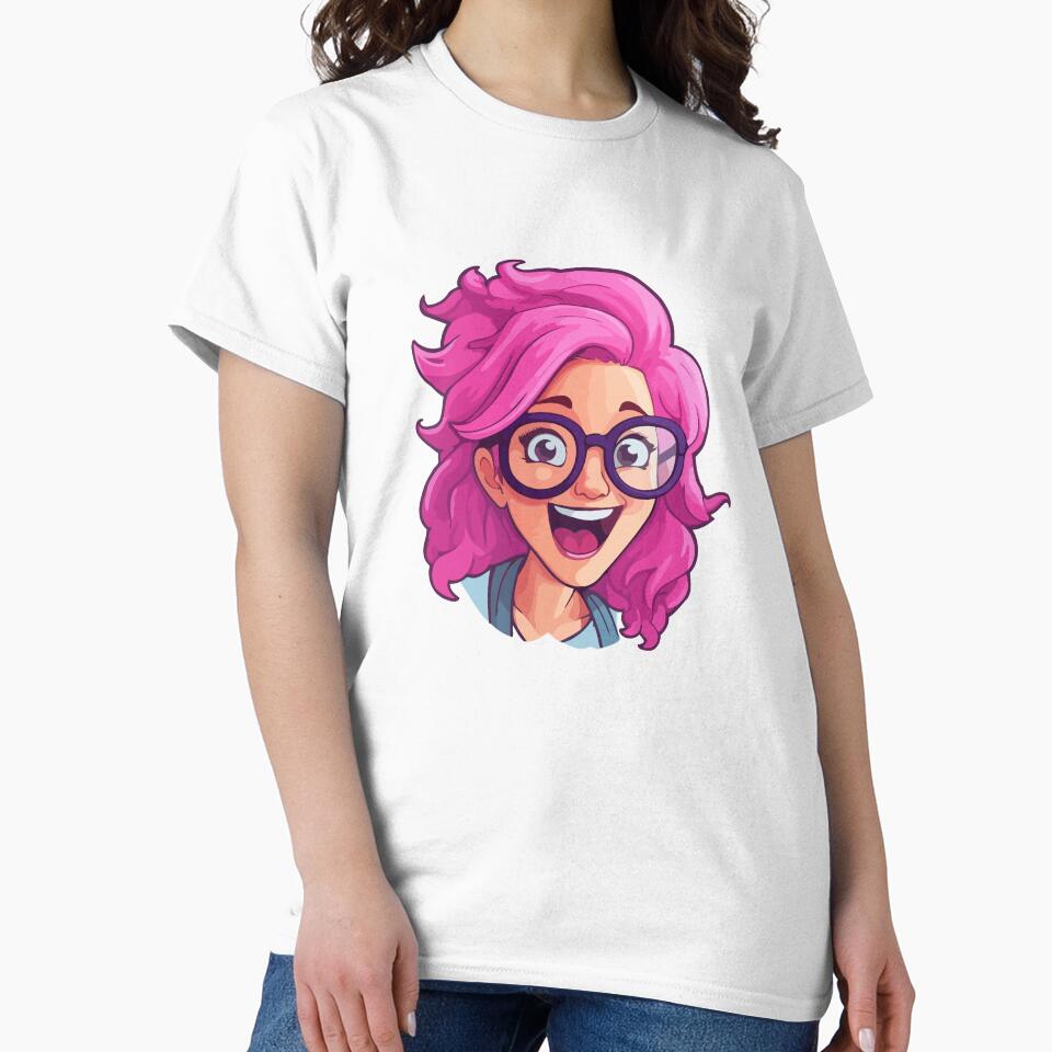 Nerd Girl Face Emoji: Tech-Savvy Chic by Artwyz