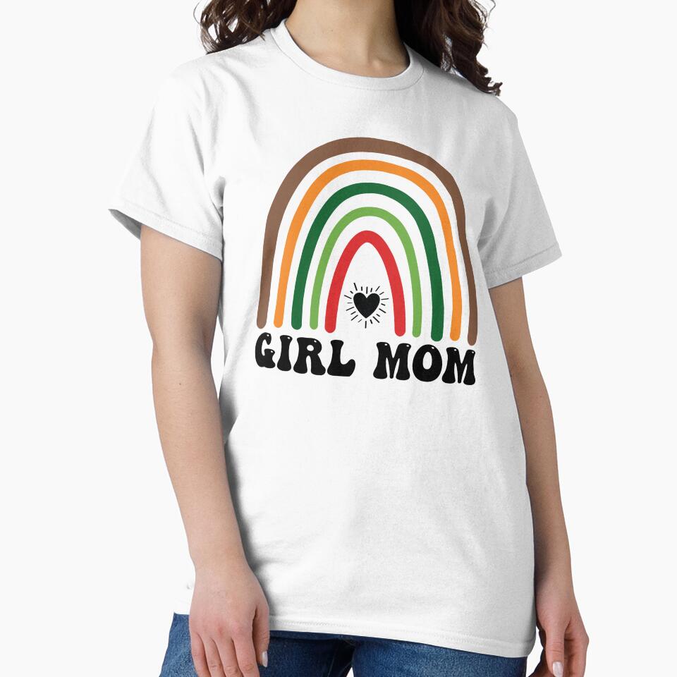 Girl mom rainbow shirt, Gift for mom, Mother's Day gift, Daughter gift, Mom shirt, Girl mom sweatshirt, Mom hat, Girl mom sticker, Mom birthday gift by Noe Mill