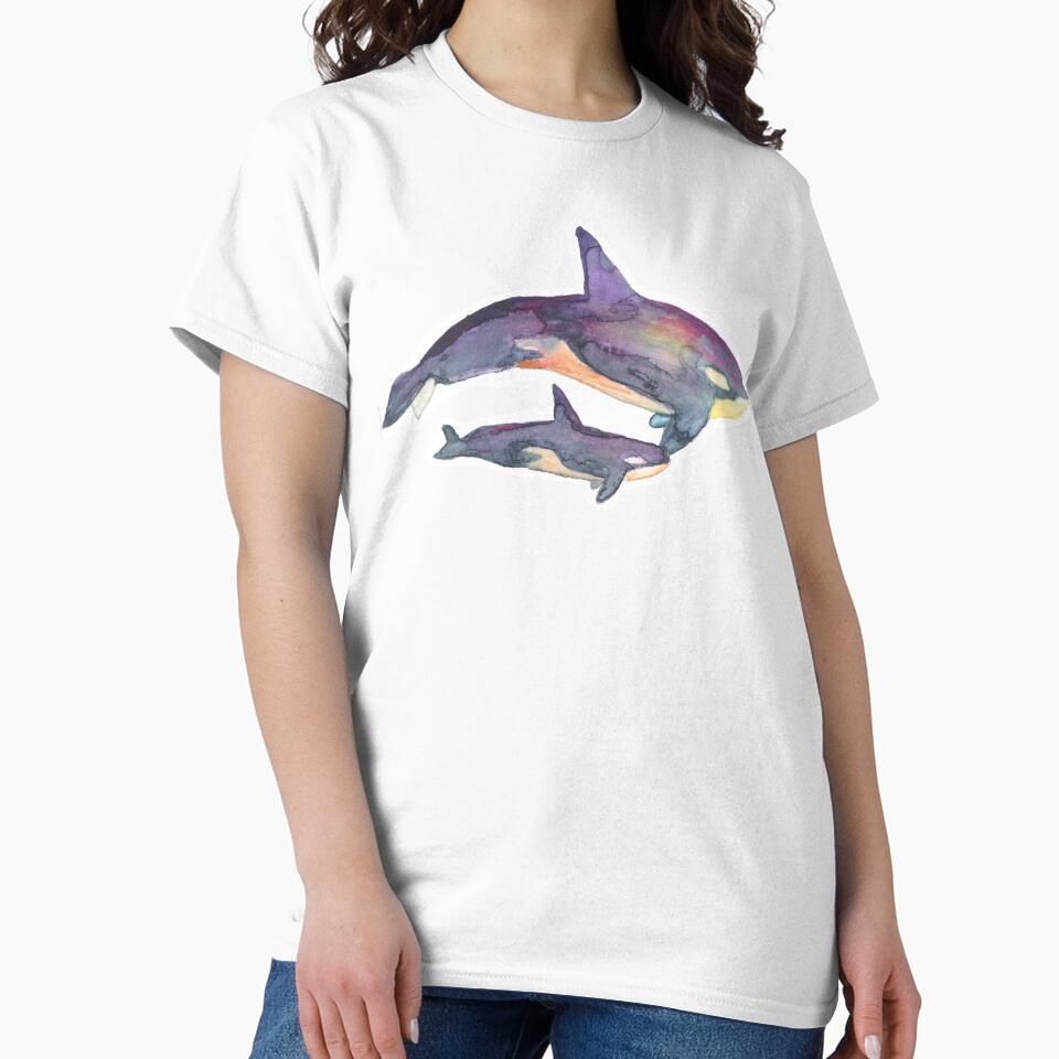 Watercolor Orca Whale by BlueDoorStudio