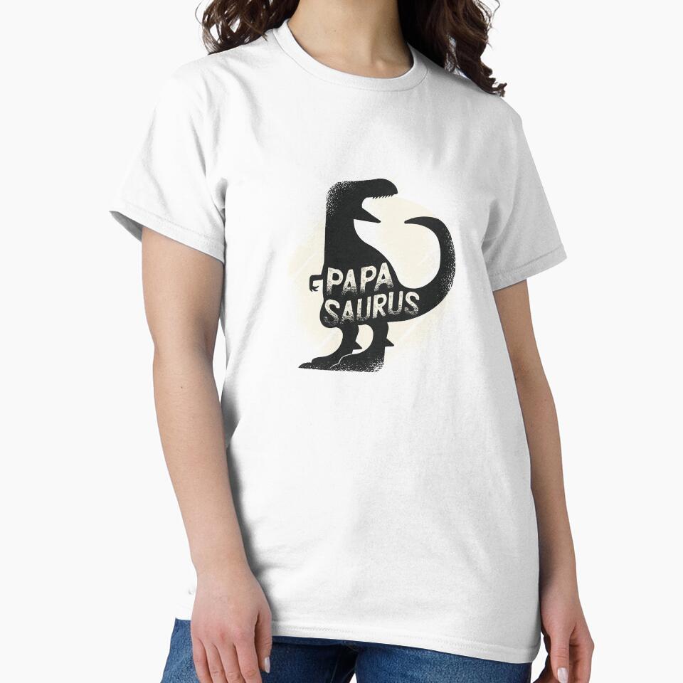 Mens Papasaurus Rex print - Funny Cute Dinosaur Father Gift by DNH Threads