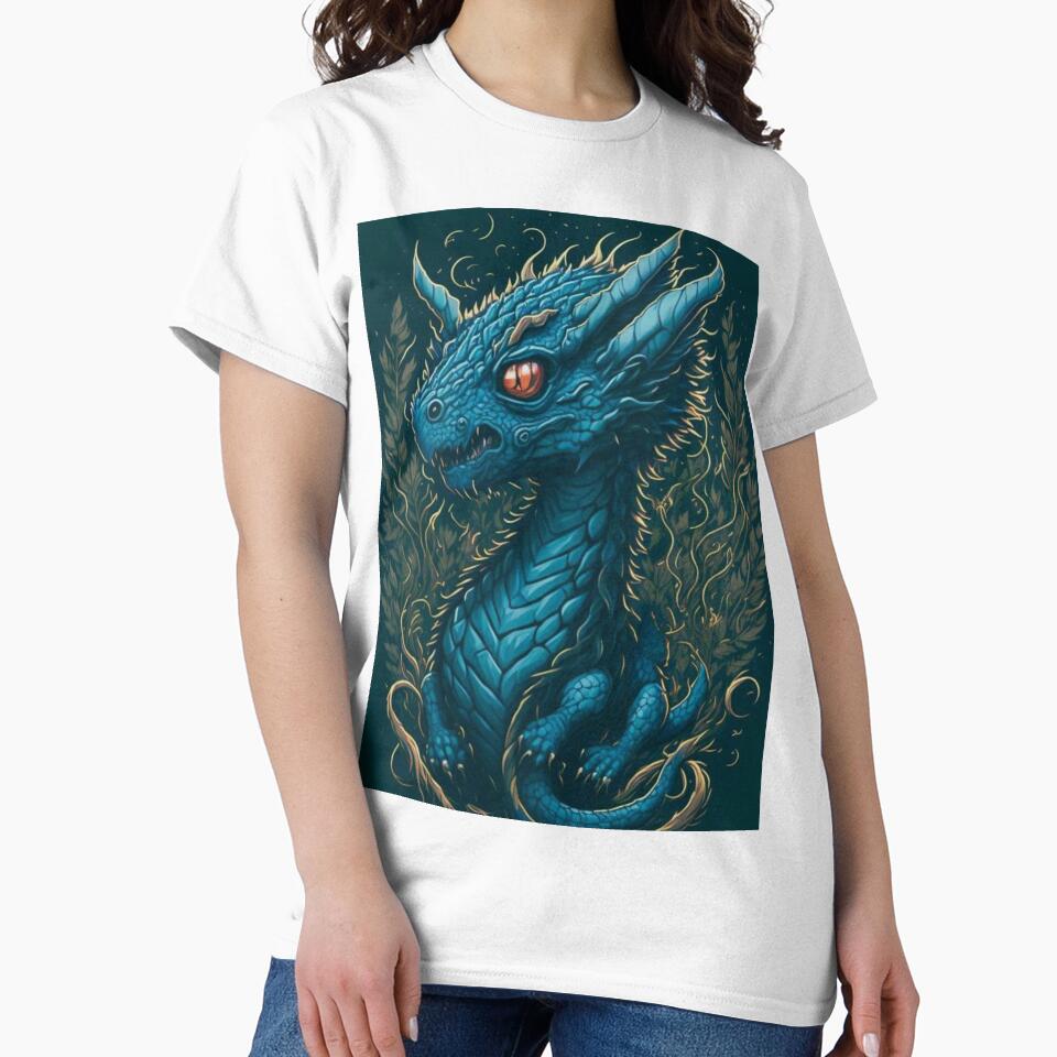 Detailed Baby Dragon Print - Dark Background by TGAL2