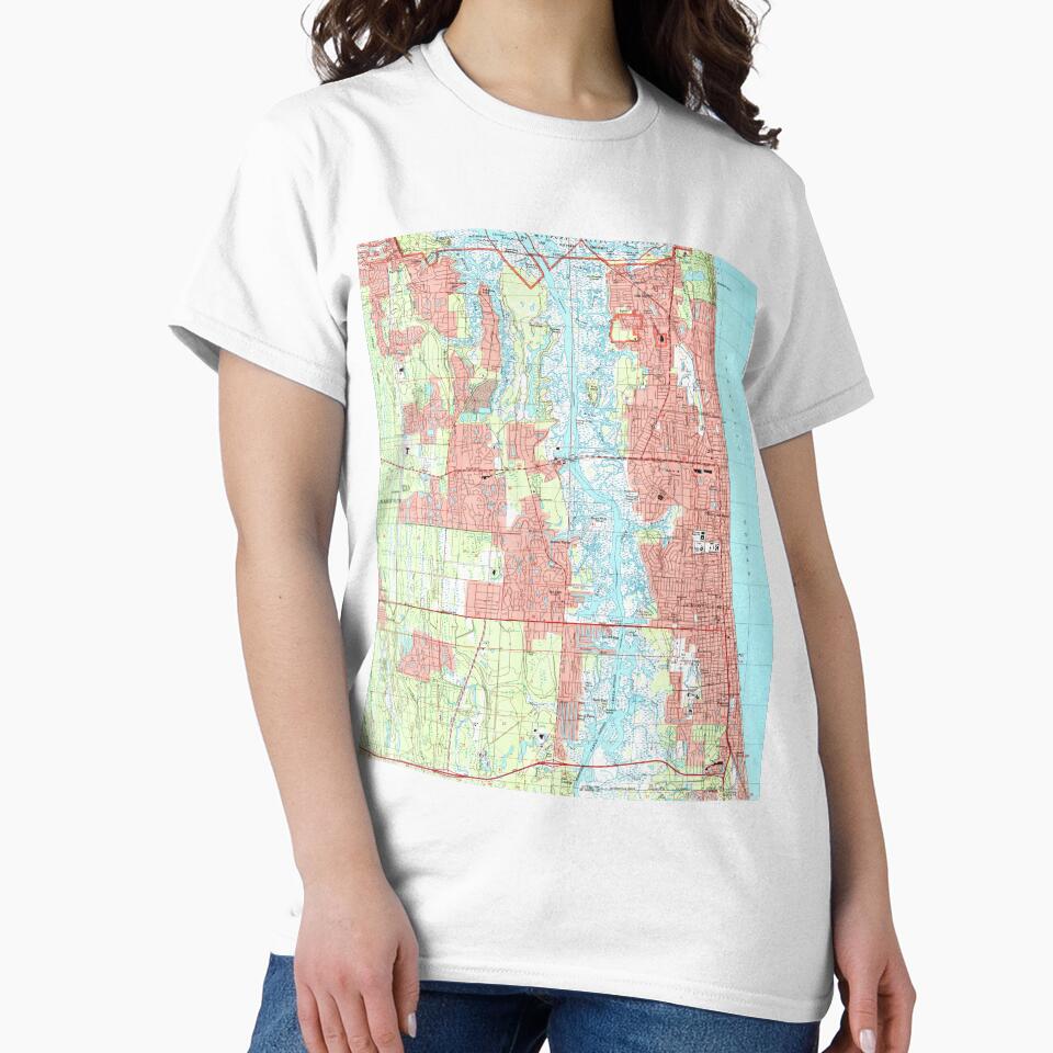 Jacksonville Beach and Atlantic Beach Florida Map by BravuraMedia
