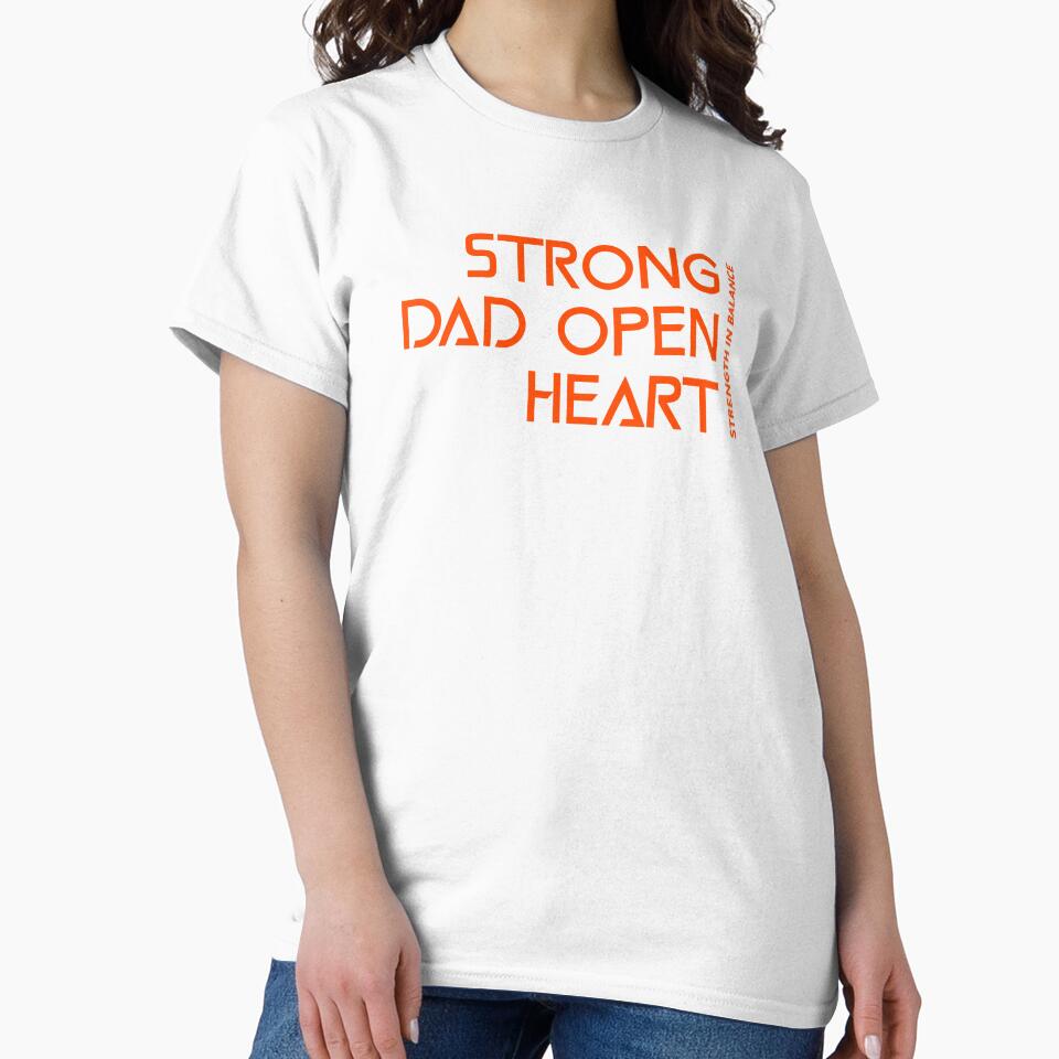 Strong Dad Open Heart Strength In Balance Dad Mental Health by TeeRadiance