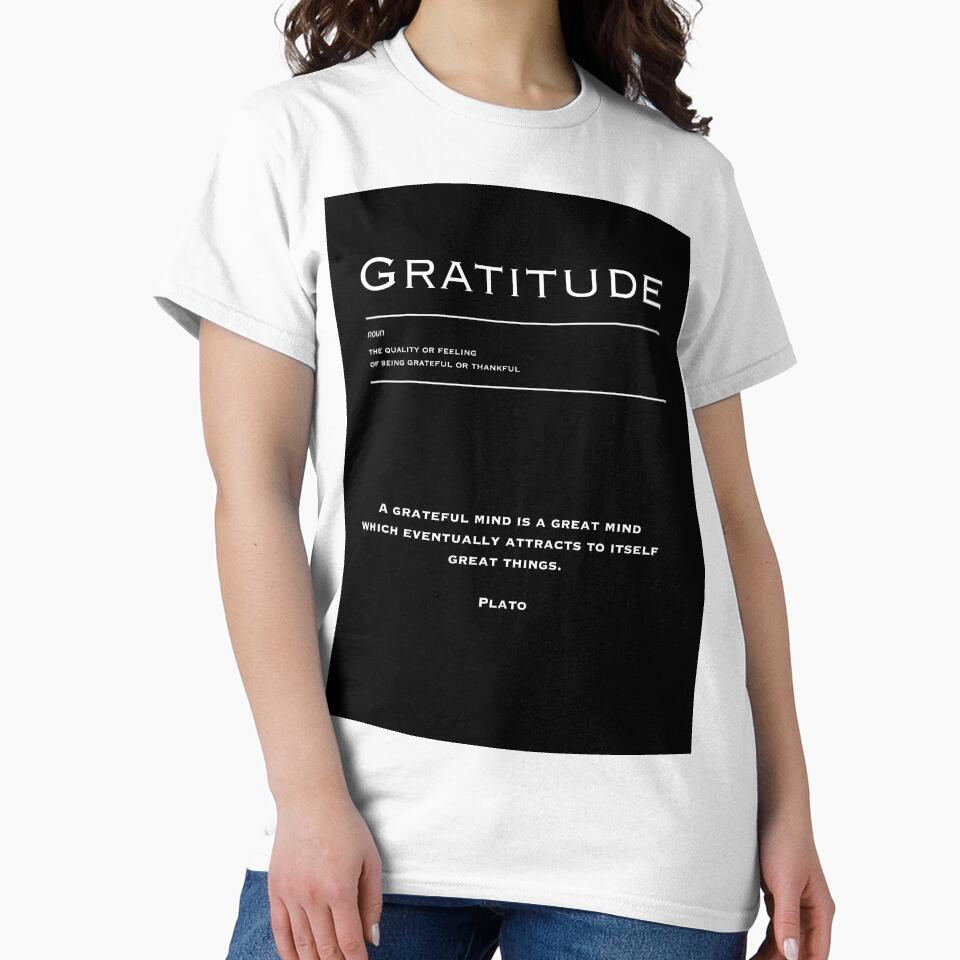 Gratitude - Motivational Inspirational Corporate Office Wall Art Black and White by Read This Already