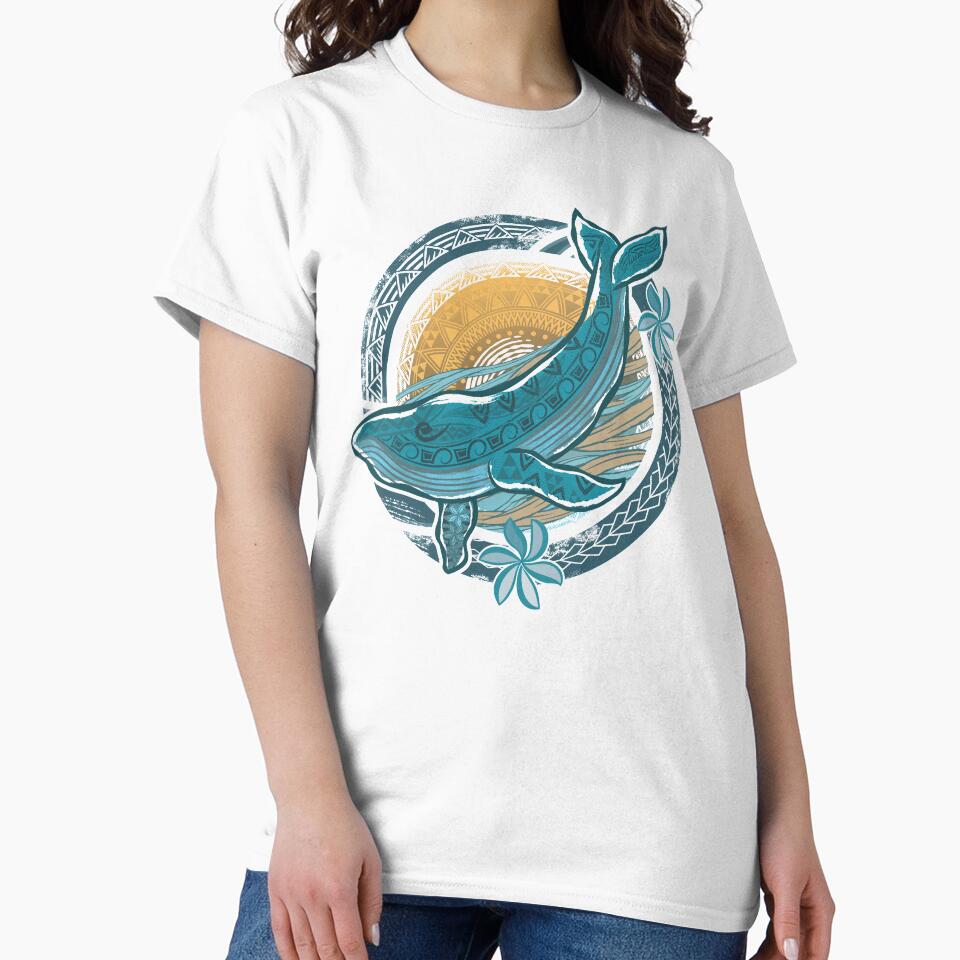 Vintage Hawaiian Diving Humpback Whale by sunnthreads