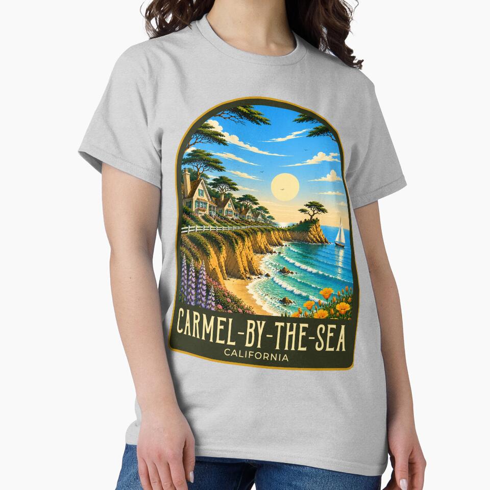 Carmel-by-the-Sea Vintage Travel Illustration by HomeLivingCo