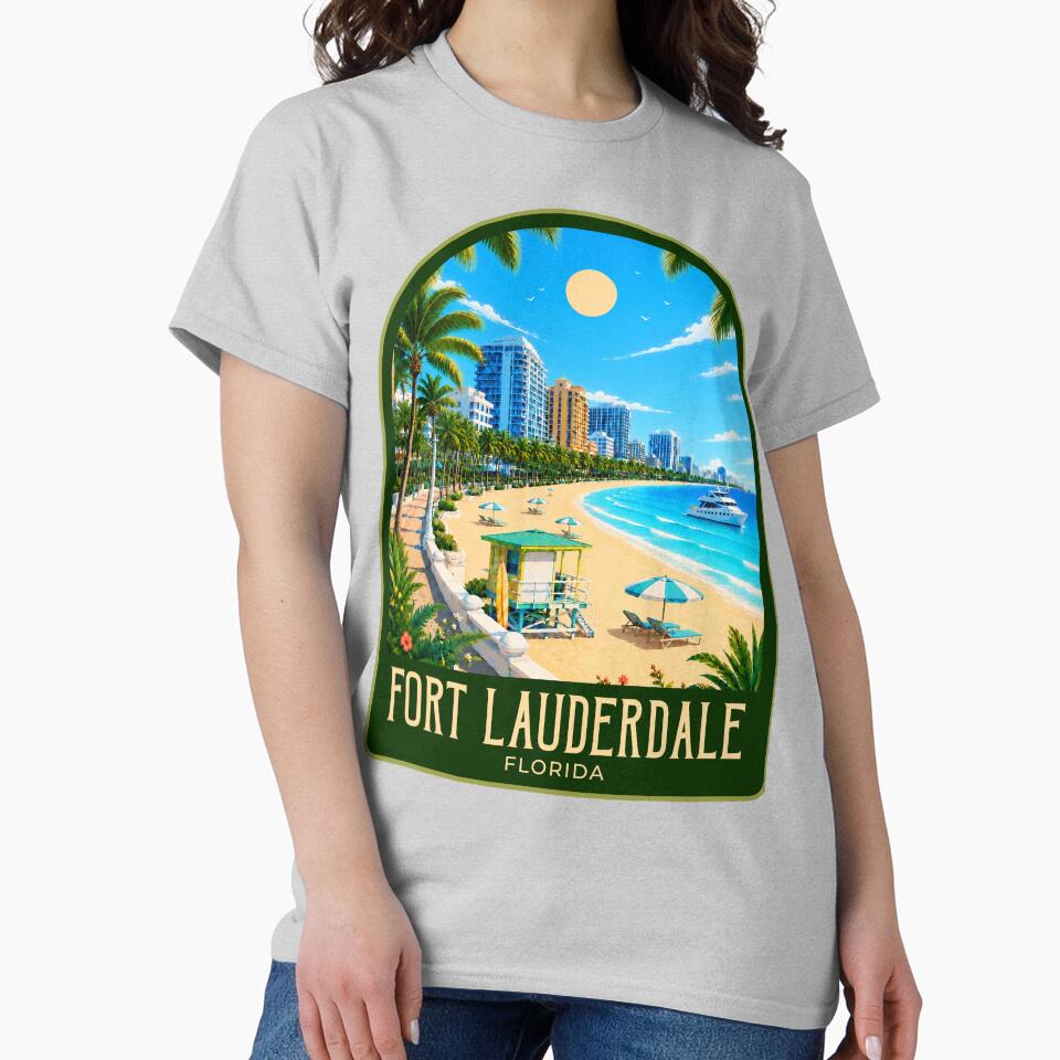 Fort Lauderdale Vintage Travel Illustration by HomeLivingCo