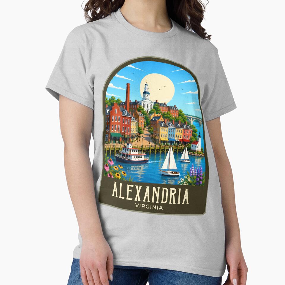 Alexandria Virginia Vintage Travel Illustration by HomeLivingCo