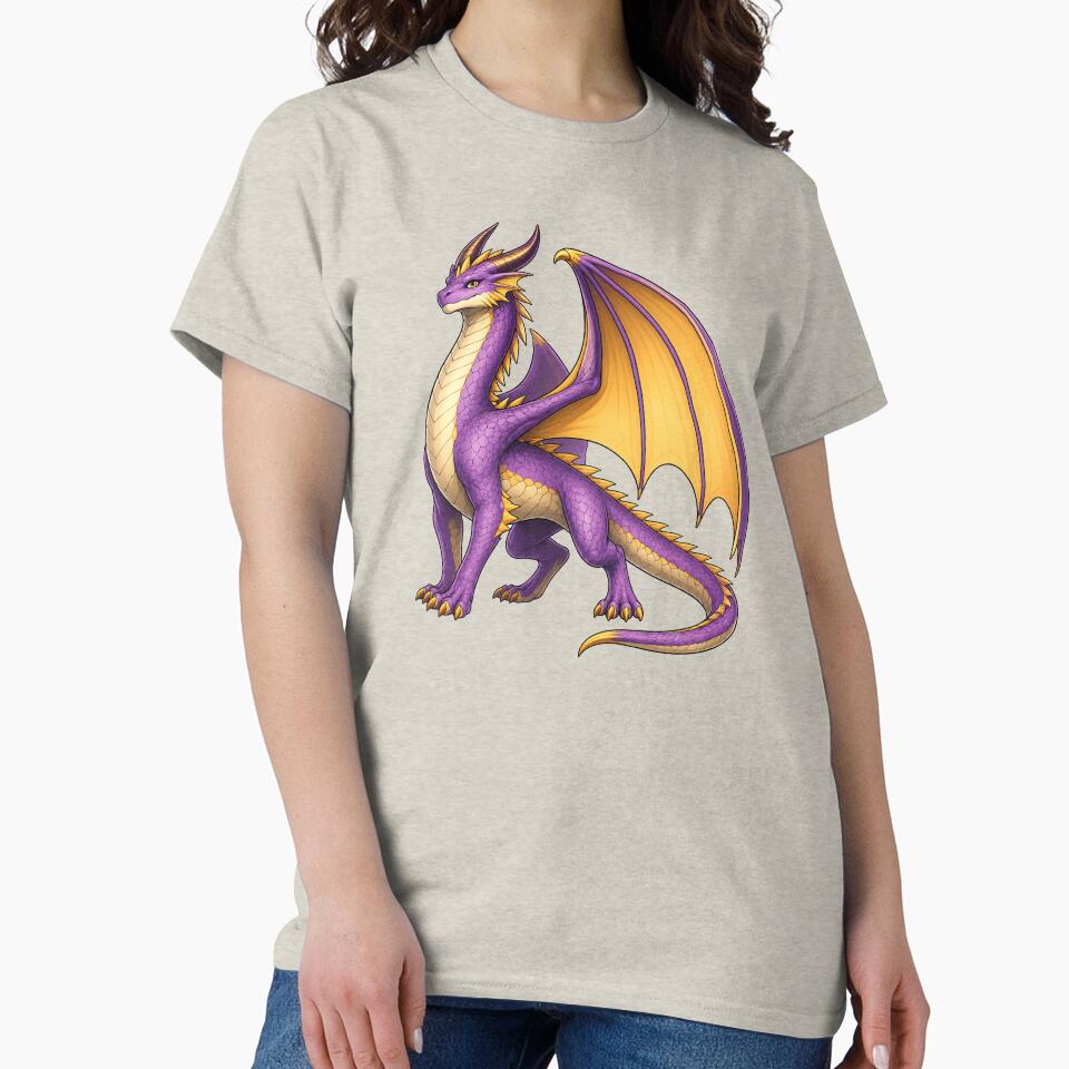 Purple and Gold Adult Dragon Fantasy Art | Regal Dragon Illustration by Hatchling Hollow