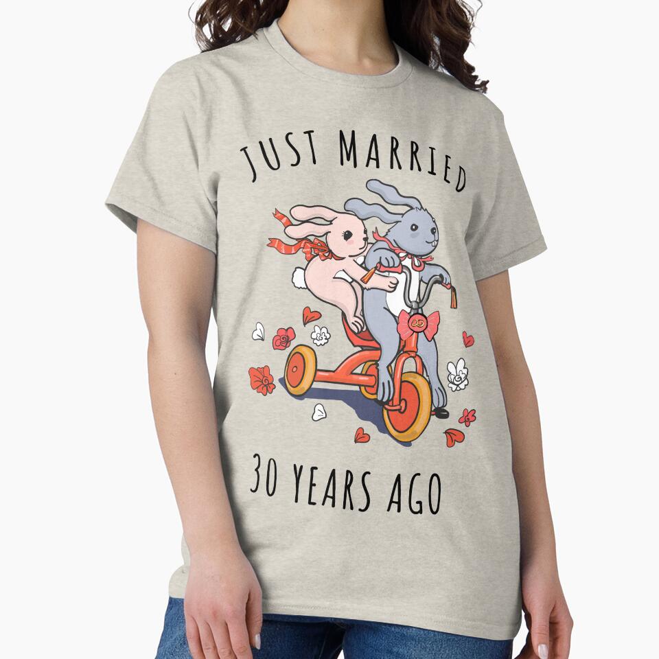 Just Married 30 Years Ago - 30th Anniversary Couple Bunnies Tee, Phone Cases And Other Gifts by MemWear