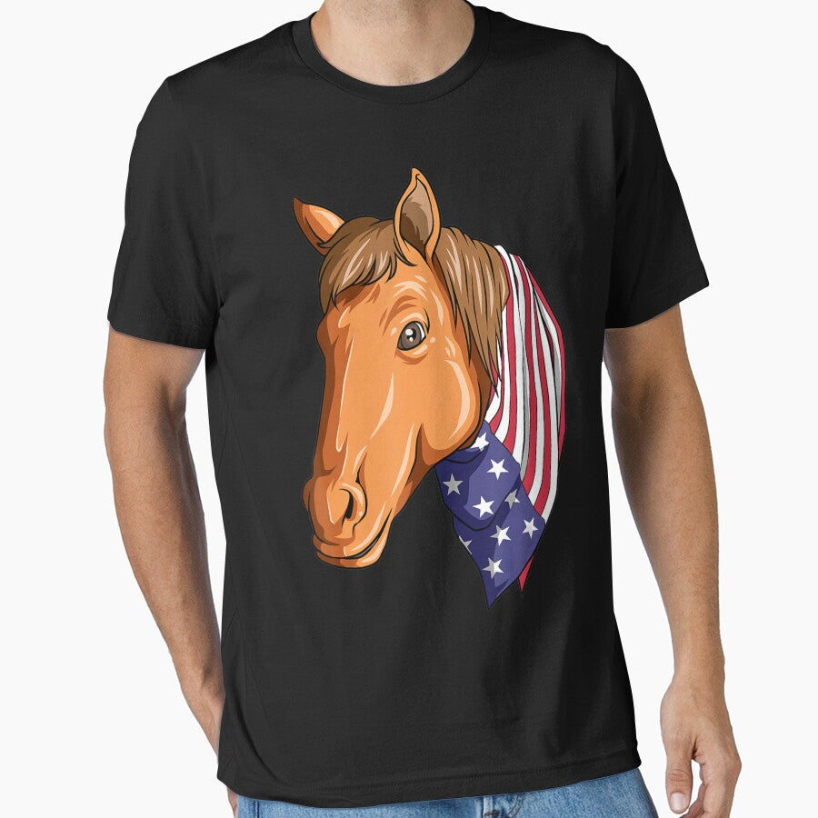 Patriotic Horse American 4th of July Horse America Flag by EmilyPippin