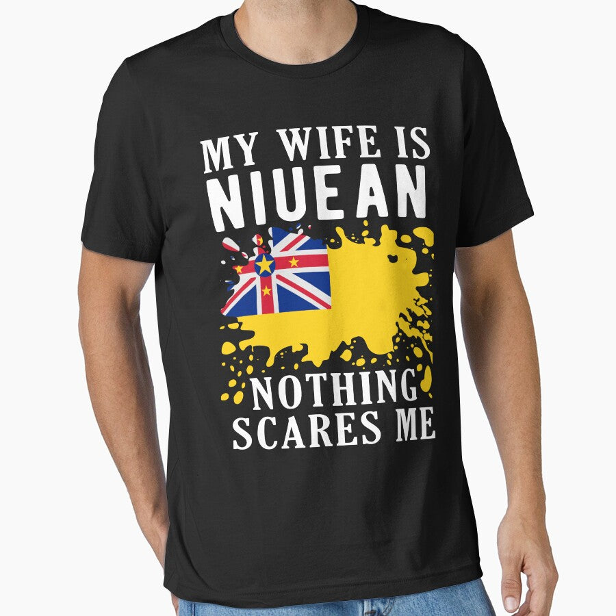 My Wife Is Niuean Nothing Scares Me Niue Flag by OX-tright