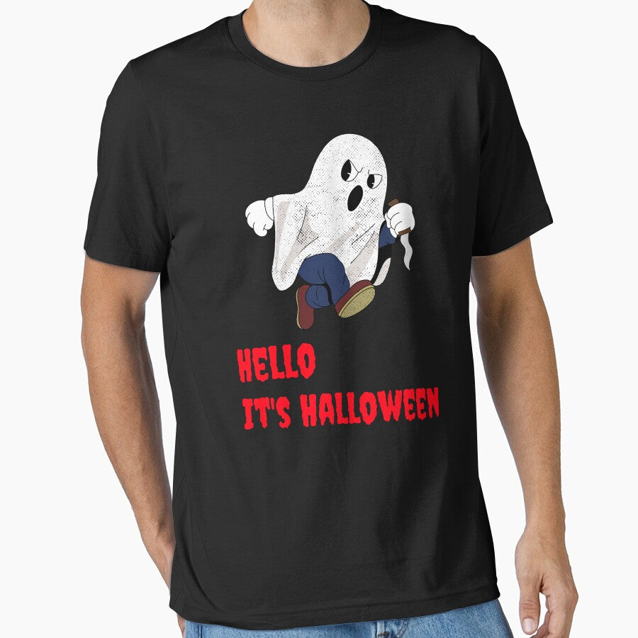 Hello it's Halloween funny ghost with knife by UnstoppableShpy