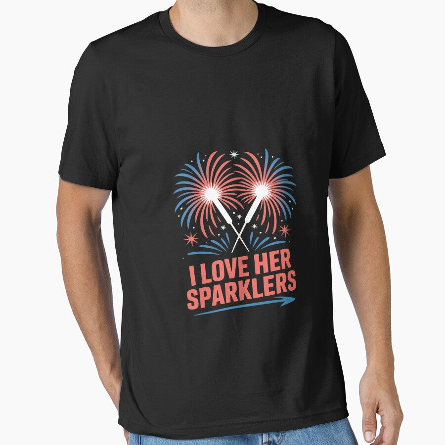 Love Her Sparklers Matching Couple 4th Of July Men Boyfriend by Bstilablhot