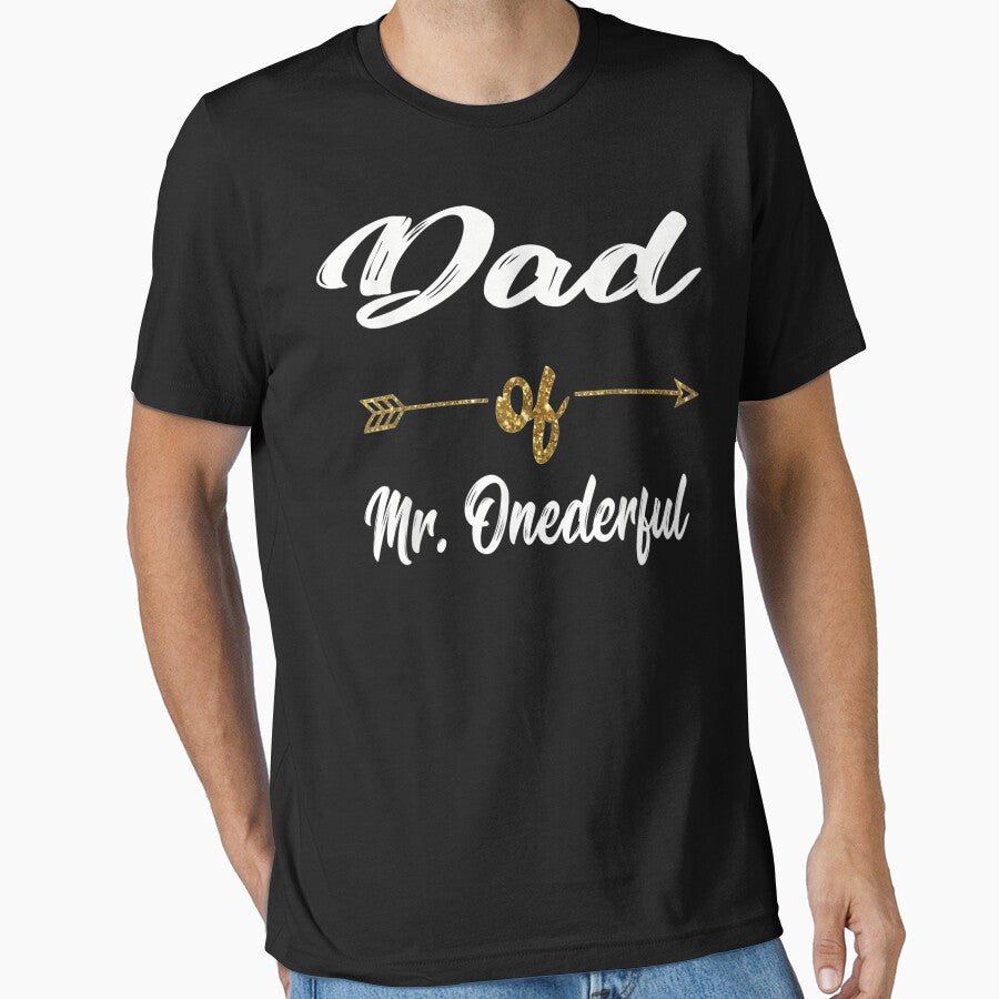 Mens Funny Dad Of Mr. Onederful Wonderful 1St Birthday Boy by JWArtStudio