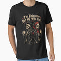 I'm Friendly But My Wife Isn't Funny Skeleton Couple Coffee Vintage Halloween by CF_VintageDesign