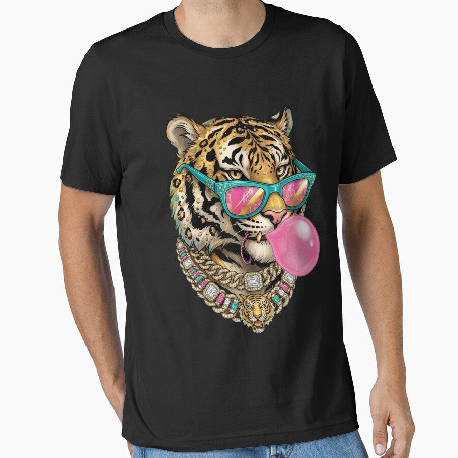 Cute Tiger Bubblegum Wearing Sunglasses Wildlife Animal by CF_VintageDesign