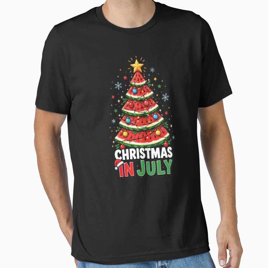 Watermelon Xmas Tree Summer, Christmas In July by Doodletext