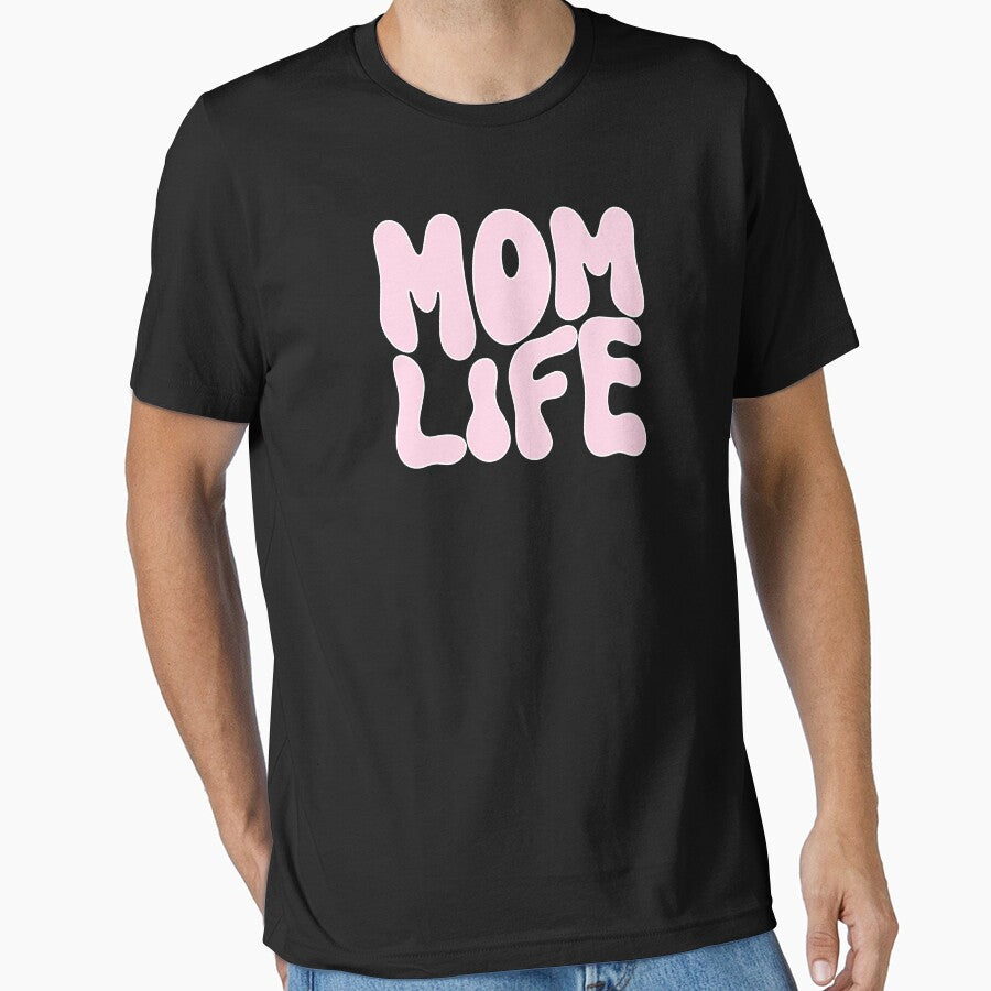Mom Life Retro Style In Pink And White Lettering by handsoftime2020