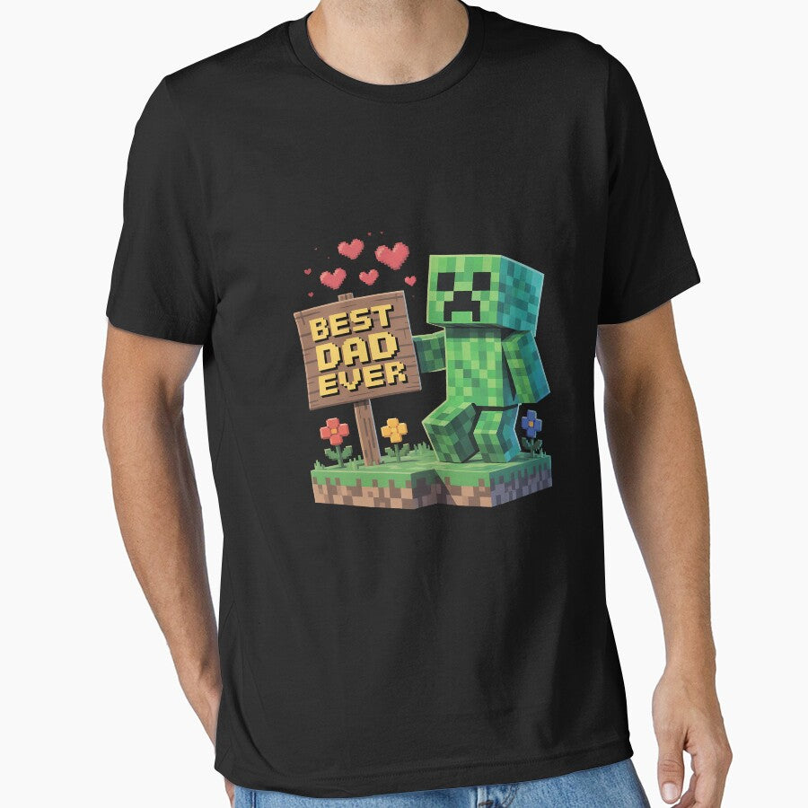 Boy Dad Best Dad Ever Father's Day Video Game Pixel by JessicaWalshdf