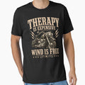 Therapy Is Expensive Wind Is Free Shirt, Funny Motorcycle Tee, Biker Humor Gift for Men, Rider Dad by THREE LITTLE BEANS