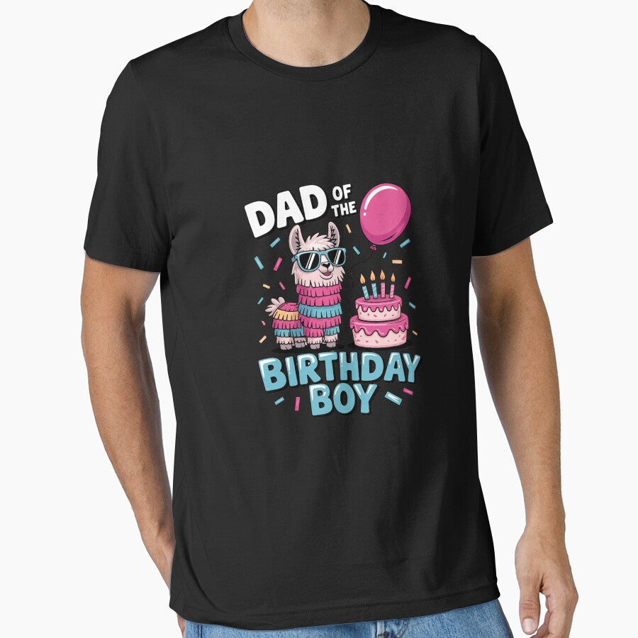 dad of Birthday Boy Llama Pinata Party family mathing by DigitaldeligArt