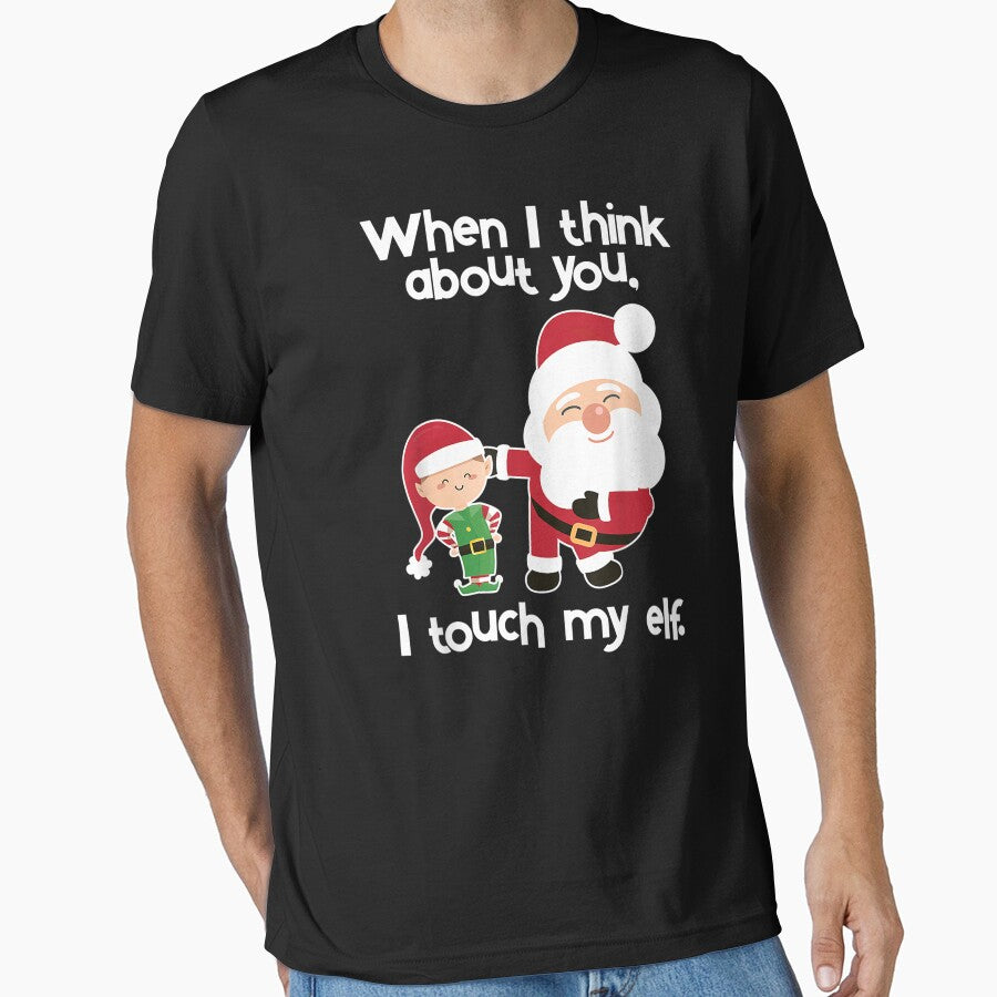 Funny Vulgar Elf Inappropriate Adult Humor Christmas Gift T-Shirt by BirenbaumRosamu
