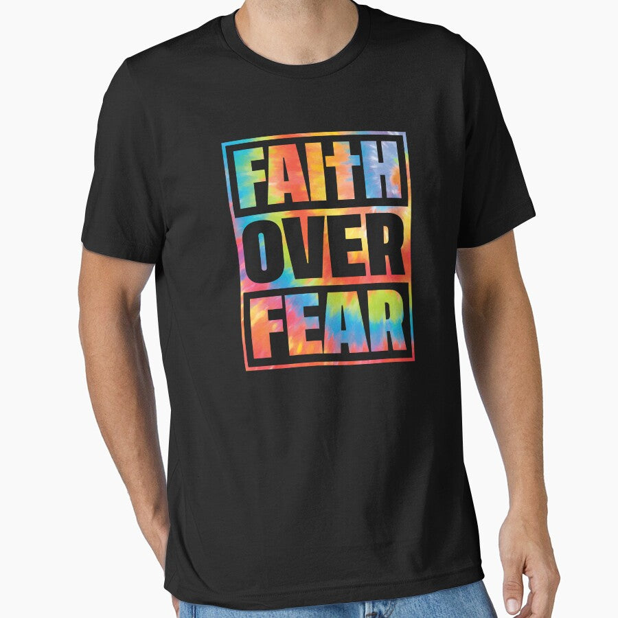Christian Quote Faith Over Fear Typography by bolimj