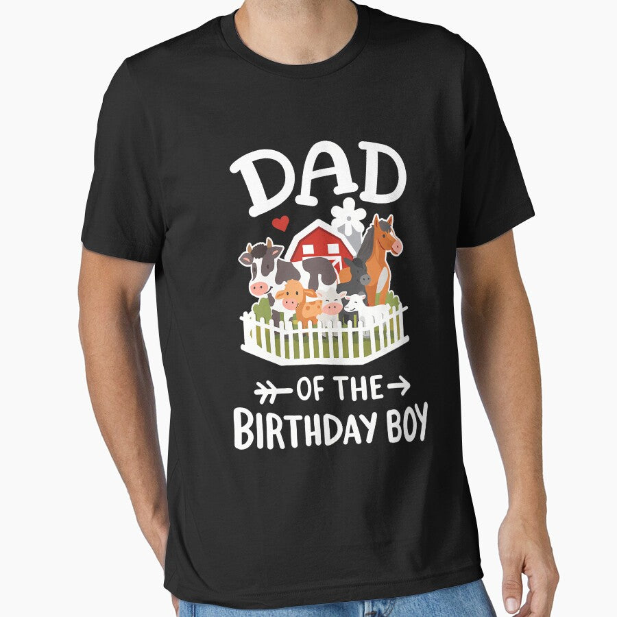 Dad Of The Birthday Boy Farm Animals Bday Family Matching by TysonLangosh
