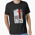 Faith Over Fear American Flag Cross Faith Over Fear Gear by DynamicDesign