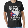 My Wife Is Nepali Nothing Scares Me Nepal Flag by OX-tright